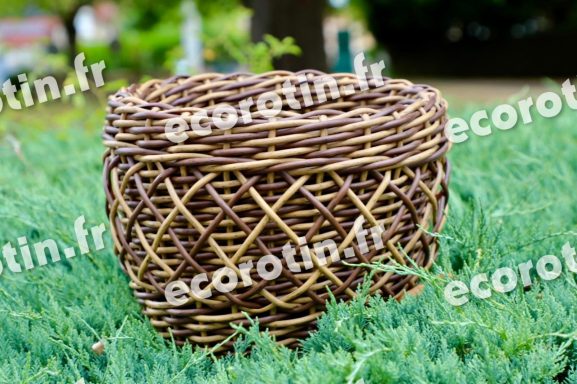 Cache-pot marron foncé et clair Cache-pot en tressage filet, marron foncé et clair